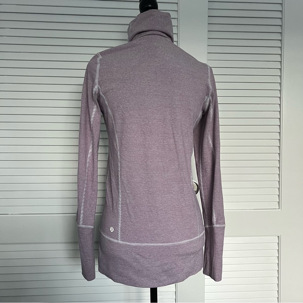 Lululemon Stride Jacket Purple Dewberry Microstripe Womens Zip Up Sweater Sz 6 - Picture 3 of 15
